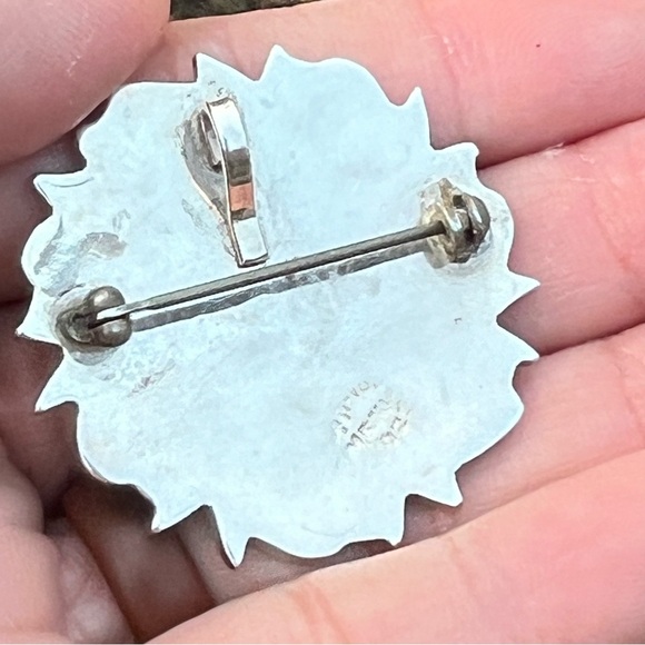 VINTAGE Taxco 925 moon Aztec warrior brooch/pendant - Picture 5 of 6